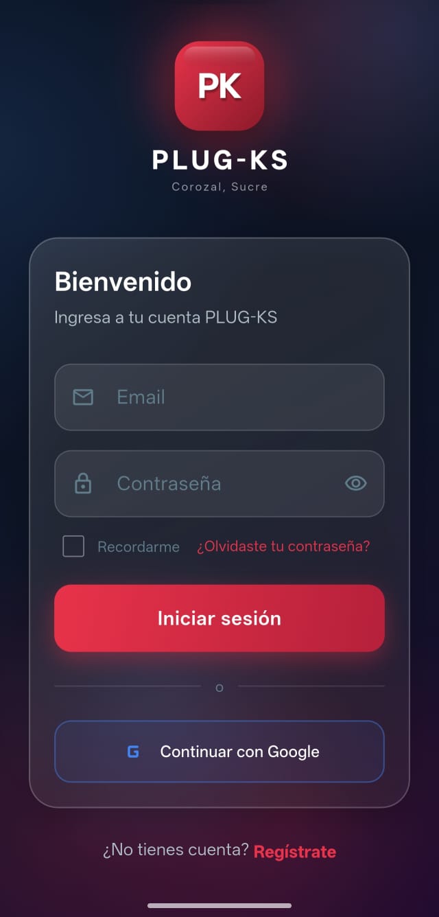 Pantalla de inicio de sesión PLUG-KS